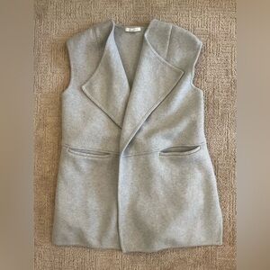 💫💜 Duffy Sleeveless Merino Wool Angora Blend Sweater Vest Jacket Grey Size S
